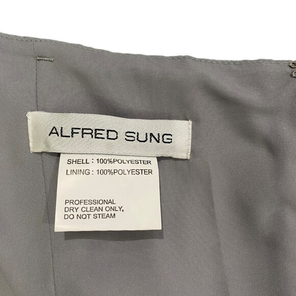 Alfred Sung D538 Size 4  Dress Pockets Atlantis Gray Strapless Cocktail NWT - Picture 11 of 14